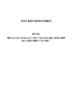 Sáng kiến kinh nghiệm skkn rèn luyện năng lực viết văn cho học sinh thpt qua phản biện văn học