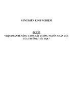 Sáng kiến kinh nghiệm skkn về biện pháp để nâng cao chất lượng nguồn nhân lực của trường tiểu học