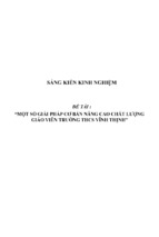 Sáng kiến kinh nghiệm quản lý thcs một số giải pháp nâng cao chất lượng giáo viên trường thcs