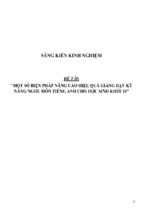 Sáng kiến kinh nghiệm  skkn  một số biện pháp nâng cao hiệu quả giảng dạy kỹ năng nghe môn tiếng anh cho học sinh khối 10