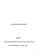 Sáng kiến kinh nghiệm  skkn một số biện pháp nâng cao kết quả trong giảng dạy bộ môn giáo dục quốc phòng   an ninh bậc thpt