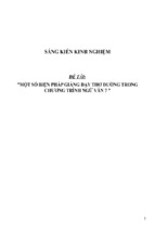 Sáng kiến kinh nghiệm skkn một số biện pháp giảng dạy thơ đường trong chương trình ngữ văn 7