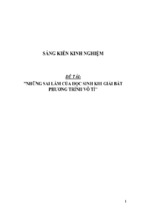 Sáng kiến kinh nghiệm skkn về những sai lầm của học sinh khi giải bất phương trình vô tỉ