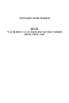 Sáng kiến kinh nghiệm tiếng anh thpt câu bị động và các dạng bài tập trắc nghiệm