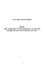 Sáng kiến kinh nghiệm skkn một số biện pháp chỉ đạo bồi dưỡng chuyên môn cho đội ngũ giáo viên ở trường tiểu học