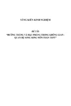 Sáng kiến kinh nghiệm skkn về đường thẳng và mặt phẳng trong không gian   quan hệ song song môn toán thpt