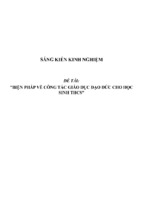 Sáng kiến kinh nghiệm chủ nhiệm  giáo dục đạo đức cho học sinh trong trường thcs