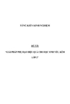 Sáng kiến kinh nghiệm skkn về giải pháp phụ đạo hiệu quả học sinh yếu kém lớp 2