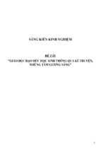 Sáng kiến kinh nghiệm skkn môn giáo dục công dân thpt giáo dục đạo đức học sinh thông qua kể chuyện những tấm gương sáng