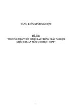 Sáng kiến kinh nghiệm skkn về phương pháp viết sơ đồ lai trong trắc nghiệm khách quan môn sinh học thpt