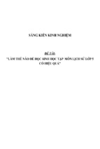 Sáng kiến kinh nghiệm giúp hs học tốt môn lịch sử lớp 5
