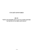 Sáng kiến kinh nghiệm skkn những giải pháp để nâng cao chất lượng giáo dục tại trường thpt an minh, kiên giang