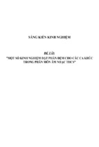 Sáng kiến kinh nghiệm một số kinh nghiệm đặt phần đệm cho các ca khúc trong phân môn âm nhạc thcs