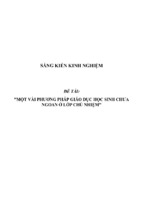 Sáng kiến kinh nghiệm skkn một số giải pháp giáo dục học sinh chưa ngoan ở lớp chủ nhiệm