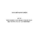 Sáng kiến kinh nghiệm luyện thi học sinh giỏi phần điện trường của các vật nhiễm điện vật lý 11