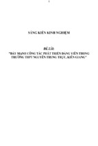 Sáng kiến kinh nghiệm skkn đẩy mạnh công tác phát triển đảng viên trong trường thpt nguyễn trung trực, kiên giang