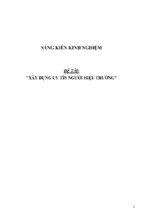 Sáng kiến kinh nghiệm xây dựng uy tín người hiệu trưởng