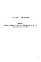 Sáng kiến kinh nghiệm môn hóa thpt dạy học gắn với thực tiễn nhằm tăng hứng thú học tập cho học sinh