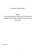 Sáng kiến kinh nghiệm skkn một số biện pháp phát triển ngôn ngữ mạch lạc cho trẻ 5 6 tuổi thông qua môn văn học thể loại truyện kể