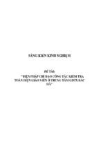 Sáng kiến kinh nghiệm quản lý biện pháp chỉ đạo công tác kiểm tra toàn diện giáo viên