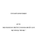 Sáng kiến kinh nghiệm skkn biện pháp để duy trì sĩ số và đảm bảo chuyên cần ở học sinh bậc tiểu học