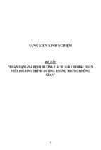 Sáng kiến kinh nghiệm skkn phân dạng và định hướng cách giải cho bài toán viết phương trình đường thẳng trong không gian