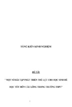 Sáng kiến kinh nghiệm  skkn  một số bài tập phát triển thể lực cho học sinh để học tốt môn cầu lông trong trường thpt