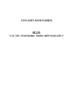 Sáng kiến kinh nghiệm giảng dạy về các yếu tố hình học trong môn toán lớp 2