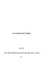 Sáng kiến kinh nghiệm skkn giúp học sinh hiểu rõ cách viết kiểu gen và giao tử