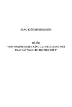 Sáng kiến kinh nghiệm skkn một số kinh nghiệm nâng cao chất lượng viết đoạn văn ngắn cho học sinh lớp 2