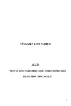 Sáng kiến kinh nghiệm dạy môn công nghệ lớp 8