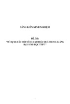 Sáng kiến kinh nghiệm skkn sử dụng câu hỏi nâng cao hiệu quả trong giảng dạy sinh học thpt