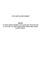 Sáng kiến kinh nghiệm skkn môn công nghệ thpt sử dụng hình ảnh động vào giảng dạy phần nguyên lí làm việc của một số hệ thống trong phần động cơ đốt trong