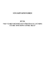 Sáng kiến kinh nghiệm skkn một vài biện pháp phát huy tính tích cực chủ động của học sinh trong giờ học địa lí