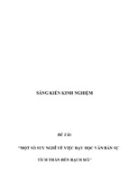 Sáng kiến kinh nghiệm skkn môn ngữ văn thcs một số suy nghĩ dạy học bài sự tích thần đền bạch mã