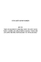 Sáng kiến kinh nghiệm skkn một số giải pháp và phương thức tổ chức nhằm nâng cao hiệu quả hoạt động giáo dục ngoài giờ lên lớp ở trường thpt