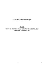 Sáng kiến kinh nghiệm một số phương pháp giải phương trình, bất phương trình vô tỉ