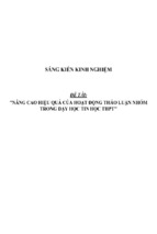 Sáng kiến kinh nghiệm skkn nâng cao hiệu quả của hoạt động thảo luận nhóm trong dạy học tin học thpt