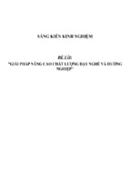 Sáng kiến kinh nghiệm skkn môn công nghệ thpt  giải pháp nâng cao chất lượng dạy nghề và hướng nghiệp