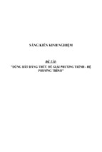 Sáng kiến kinh nghiệm skkn dùng bất đẳng thức để giải phương trình hệ phương trình