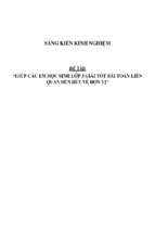 Sáng kiến kinh nghiệm skkn giúp các em học sinh lớp 3 giải tốt bài toán liên quan đến rút về đơn vị