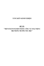 Sáng kiến kinh nghiệm skkn một số kinh nghiệm trong công tác hoạt động đội trong trường tiểu học