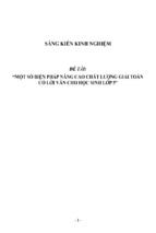 Sáng kiến kinh nghiệm  skkn một số biện pháp nâng cao chất lượng giải toán có lời văn cho học sinh lớp 5