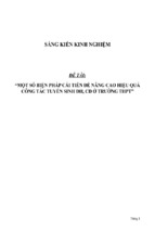 Sáng kiến kinh nghiệm skkn một số biện pháp cải tiến để nâng cao hiệu quả công tác tuyển sinh đh, cđ ở trường thpt