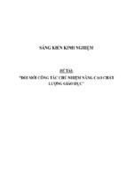 Sáng kiến kinh nghiệm skkn đổi mới công tác chủ nhiệm nâng cao chất lượng giáo dục