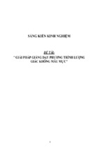 Sáng kiến kinh nghiệm skkn về giải pháp giảng dạy phương trình lượng giác không mẫu mực