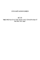 Sáng kiến kinh nghiệm skkn biện pháp quản lý ứng dụng cntt vào giảng dạy ở trường tiểu học