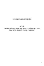 Sáng kiến kinh nghiệm skkn hướng dẫn học sinh học định lí thông qua khai thác định lí cosin trong tam giác