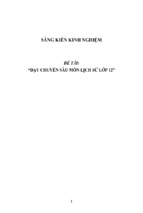 Sáng kiến kinh nghiệm dạy chuyên sâu môn lịch sử lớp 12