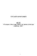 Sáng kiến kinh nghiệm skkn ứng dụng công nghệ thông tin trong giảng dạy gdqp bậc thpt